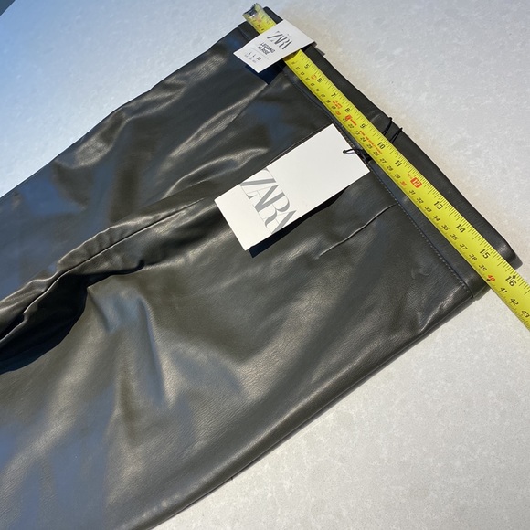 New Zara Forest Green Faux Leather Skinny Legging Pants Size L Wtags green⭐️⭐️⭐️ - Picture 7 of 17